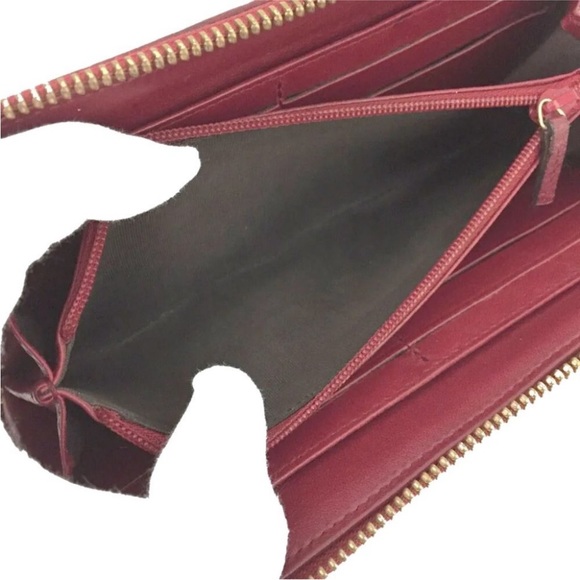 Guccissima GUCCI GG Logo Bifold Red Leather Wallet - Picture 6 of 8